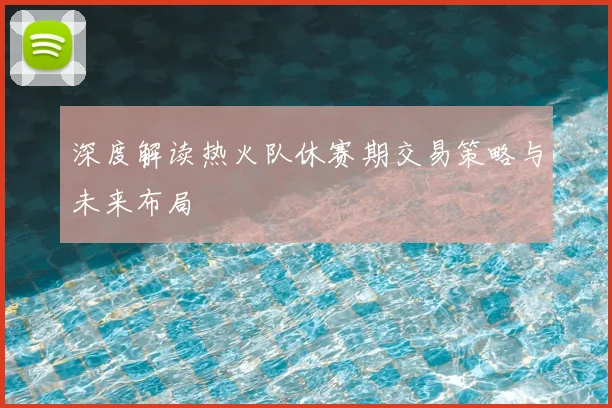 深度解读热火队休赛期交易策略与未来布局